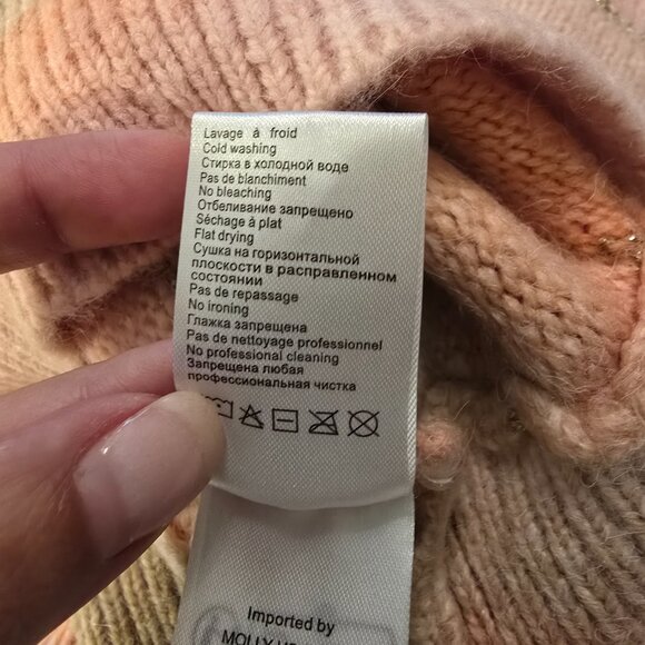 Molly Bracken Med Metallic Orange Gold Pink Sherbet Ombré Batwing Sleeve Sweater - Picture 13 of 15